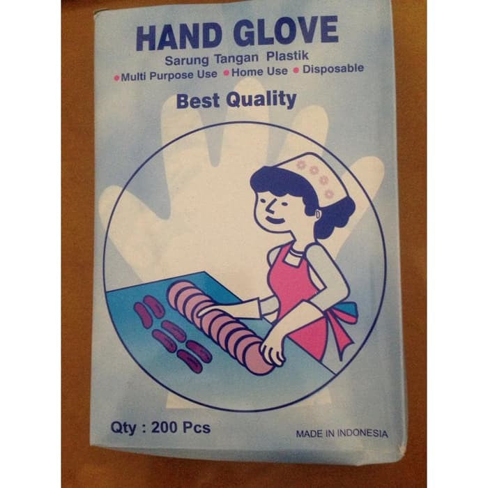 hand glove plastik perbox isi 200pcs sarung tangan dapur sekali pakai