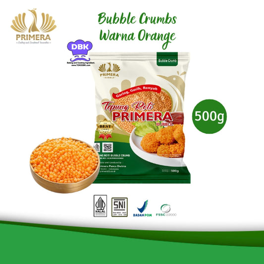 Primera Bubble 500gr Tepung roti primera panko bubble crumbs warna orange panir bread nugget crumb