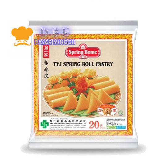 TYJ Spring Roll 21,05cm \8,5inc ( Besar ) \ 20 lembar | TYJ Kulit Lumpia 8,5in 275gr Spring Roll 21,05cm