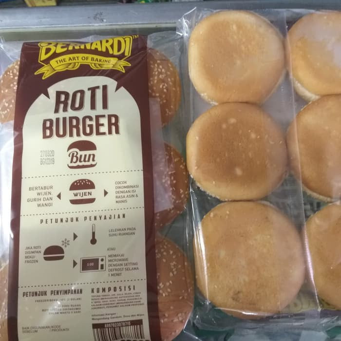 ROTI BURGER DENGAN WIJEN ISI 6PCS BERNARDI ROTI ISI 6 PCS