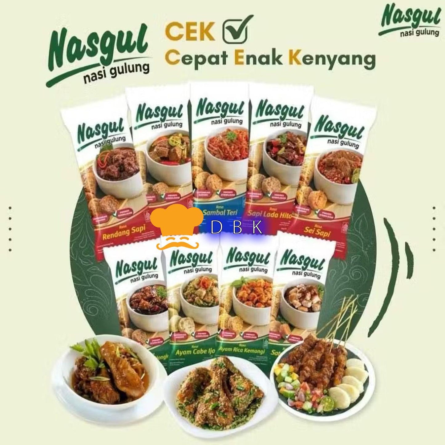Manita NASGUL ( Nasi Gulung ) All Varian Rasa 80gr / NASGUL / Nasi Gulung Siap Makan Siap Santap / praktis camping hiking