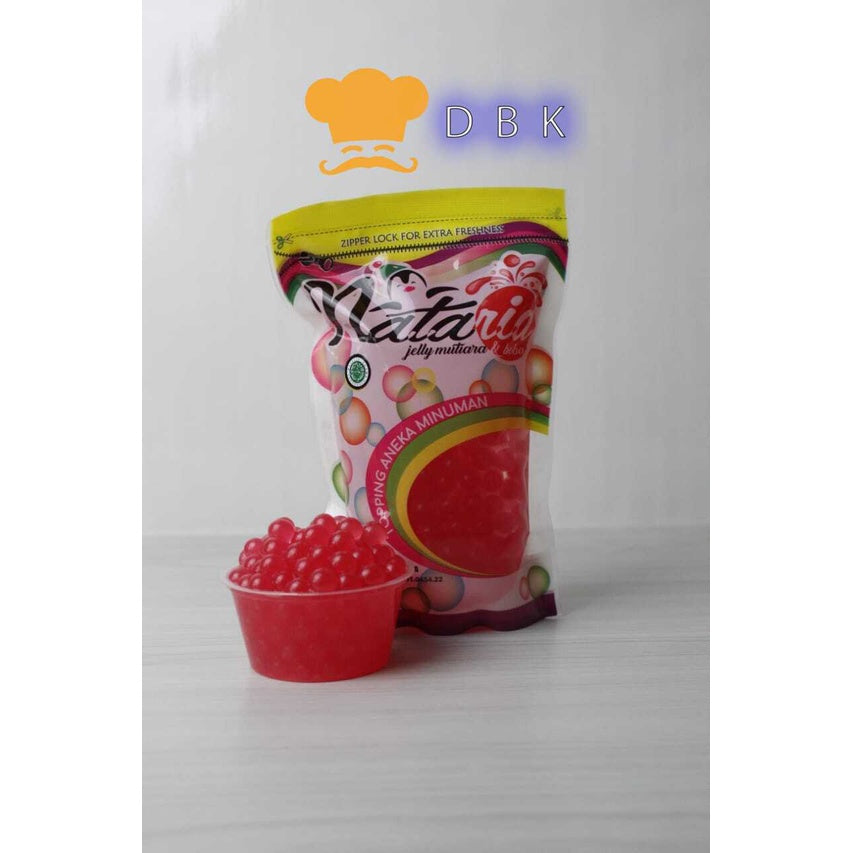 Nataria Popping Boba Strawberry - poping strawbery 500gr