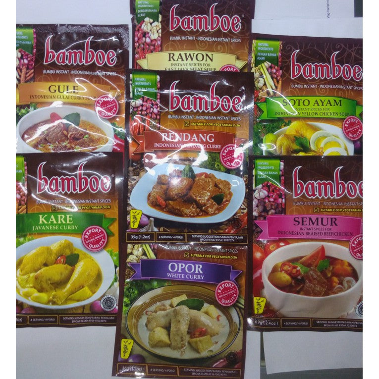 bumbu masak BAMBOE aneka bumbu kental gula rawon kare rendang semur