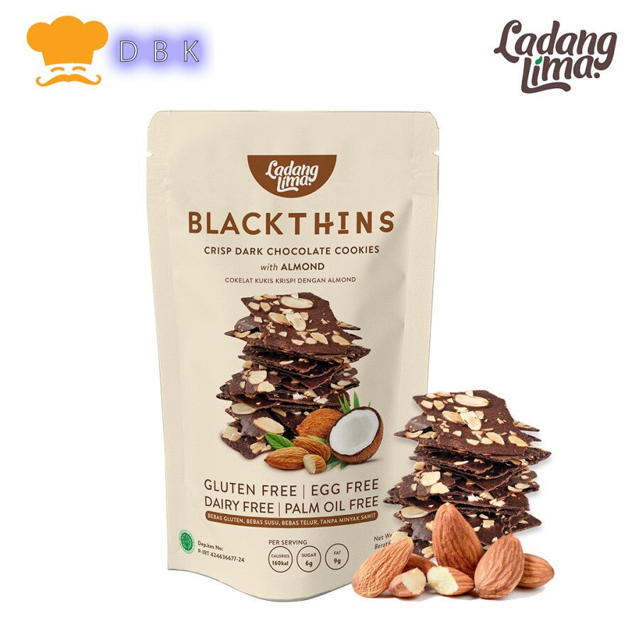 Ladang Lima Blackthins Cookies 100gr healthy cemilan sehat glutten free