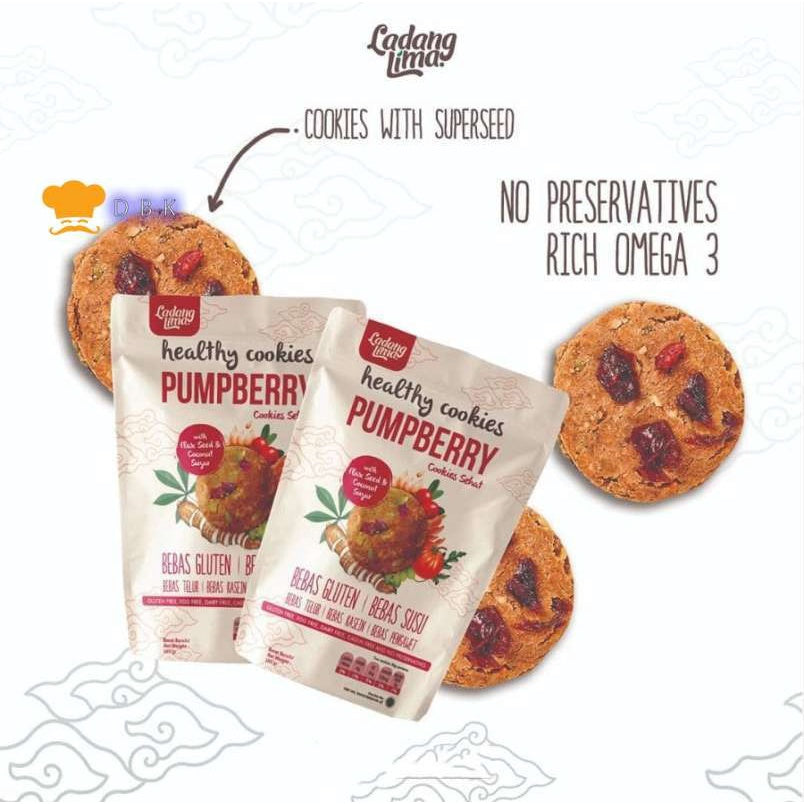 Ladang Lima Pumpberry 180gr healthy cookies cemilan sehaT