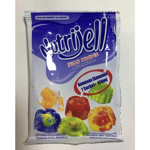 Nutrijel agar" Jelly Powder Nutrijell ekonomis Rasa Bluberi blueberry 10gr
