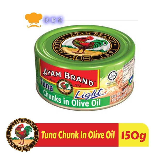 Ikan Tuna Kaleng Chunk Light In Oil Olive Ayam Brand 150gr