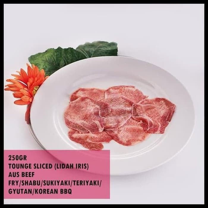 Daging Lidah Sapi Slice AUS Impor / Ox tongue sliced / Gyutan 250gr