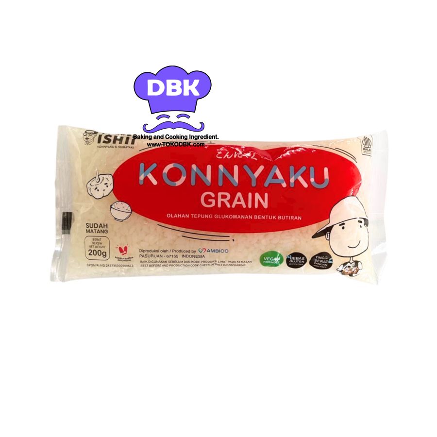 Nasi Shirataki basah 200gr beras konyanku konjac porang mr ishii / Tsubu Konnyaku wet ketogenic diet keto Gluten free High fiber