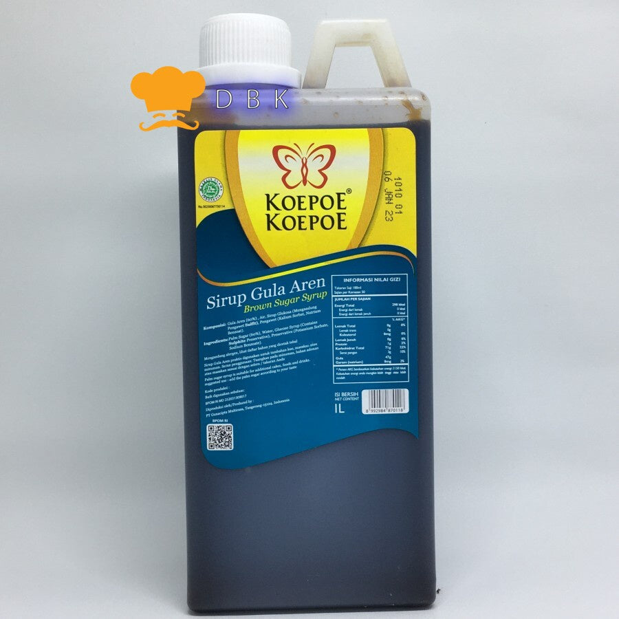 Koepoe Gula AREN Sirup Cair BROWN Sugar Syrup 1 liter kupukupu