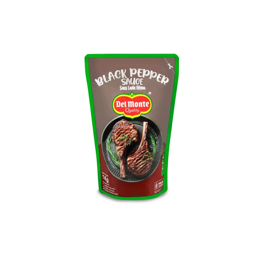 delmonte black pepper sauce 1kg saus lada hitam blackpepper