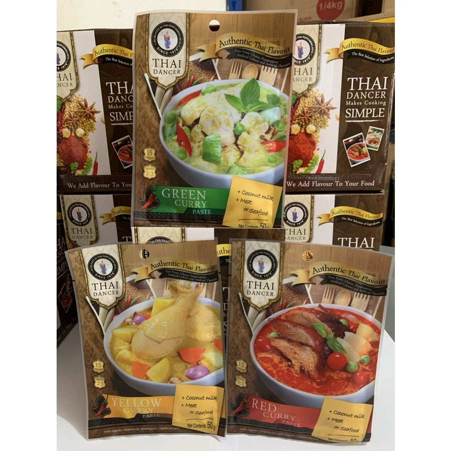 Thai Dance Red / Yellow / Green Curry 50gr bumbu kari import HALAL