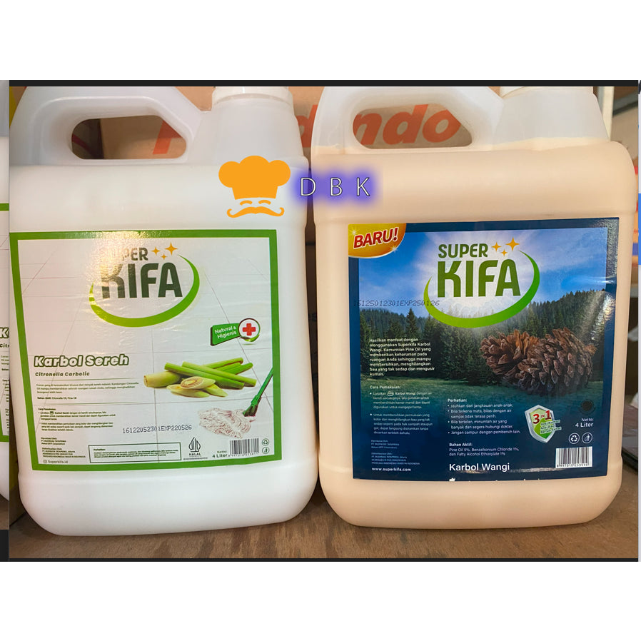 SUPER KIFA pembersih lantai KARBOL SEREH & original 4 lt dirigen
