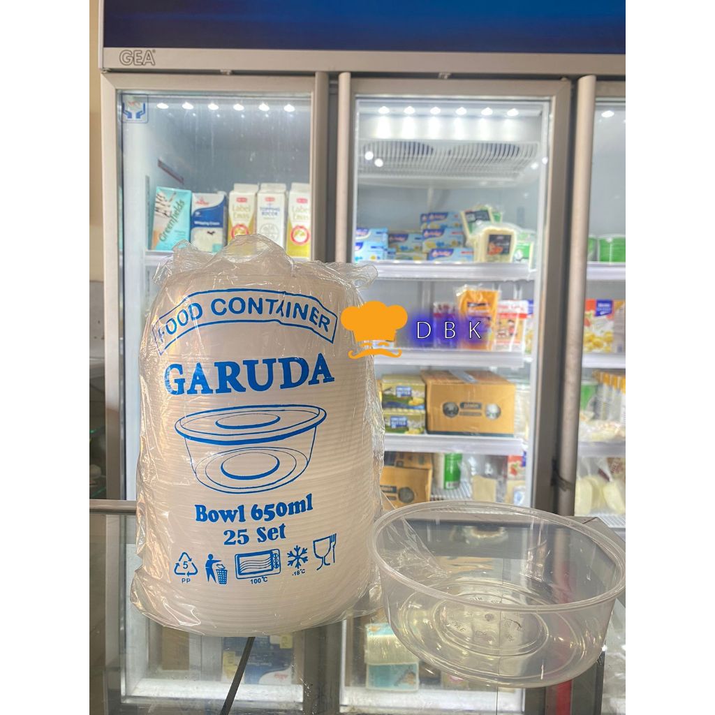 Thinwall 650ml mangkok bulat bowl wadah plastik salad per tahan panas