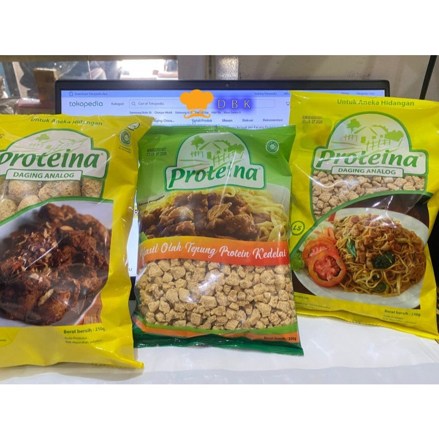 Proteina Protein Nabati Soy Meat Daging nabati Cincang Vegan 250gr size L - LS - LX