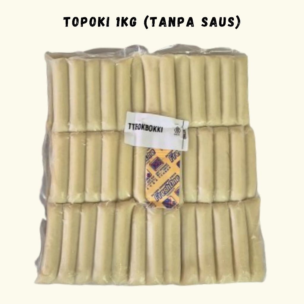 Topokki | Tteokboki | Topoki | Korean Rice Cake 1kg (Tanpa saus)