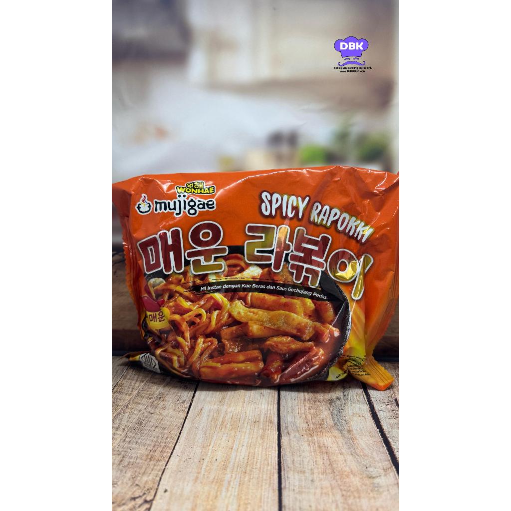 Mujigae Spicy Rappoki 260gr Mie Dan Kue Beras saus gochujang Pedas