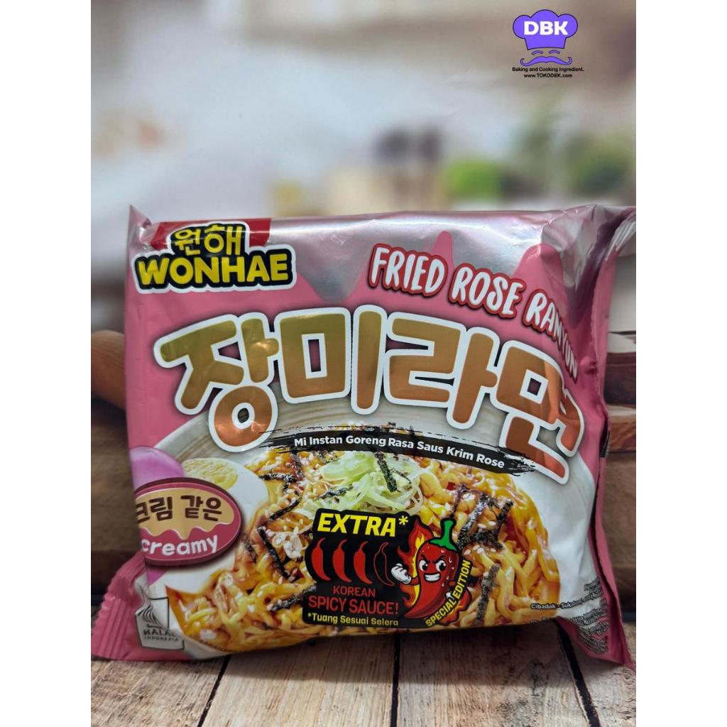 Wonhae Fried Rose Ramyun Spicy by mujigae Ramyun Goreng Pedas Keju & creamy 120gr