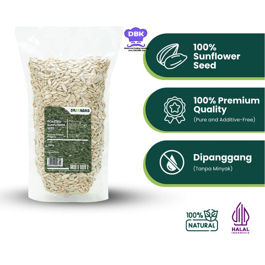 Greenara Kuaci Kupas Panggang 500gr Natural Roasted Sunflower Seed snack sehat