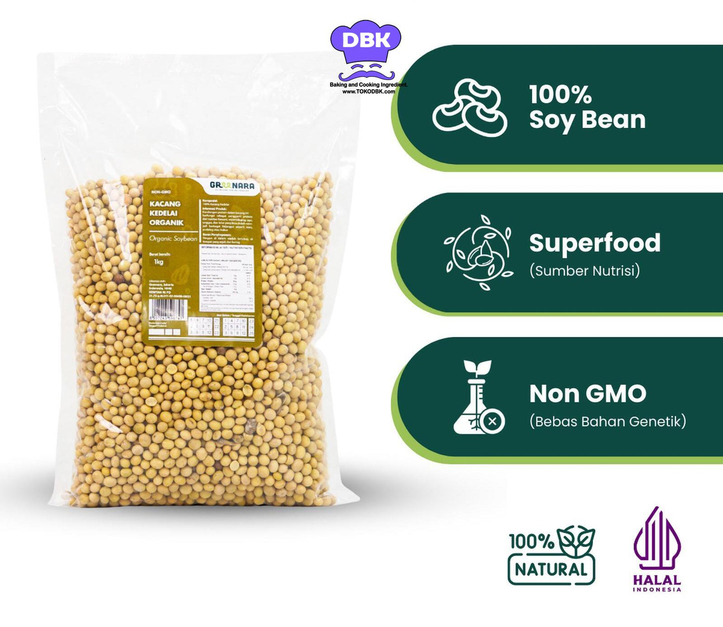 Greenara Kacang Kedelai 1Kg / Soy Bean