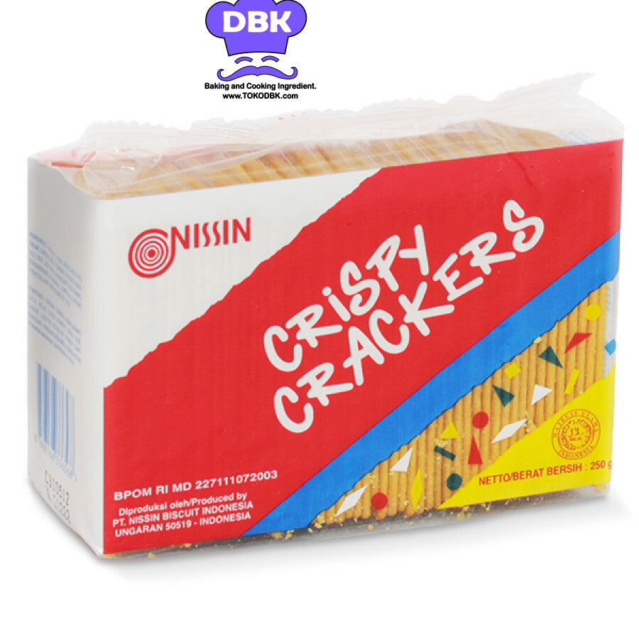 Nissin crispy cracker 225g biskuit asin gurih renyah wafer cemilan salt cheese