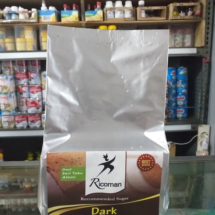 gula ricoman dark brown sugar 1kg strong taste utk kopi saus