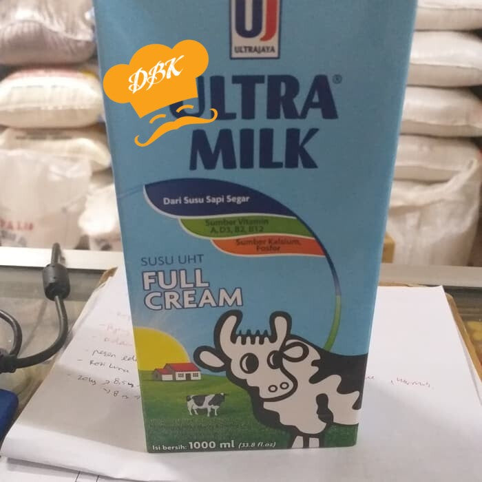 susu uht ultramilk 1lt full cream plain
