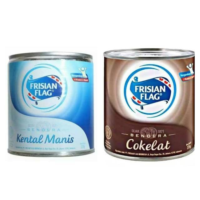 susu bendera biru dan coklat kaleng 370gr