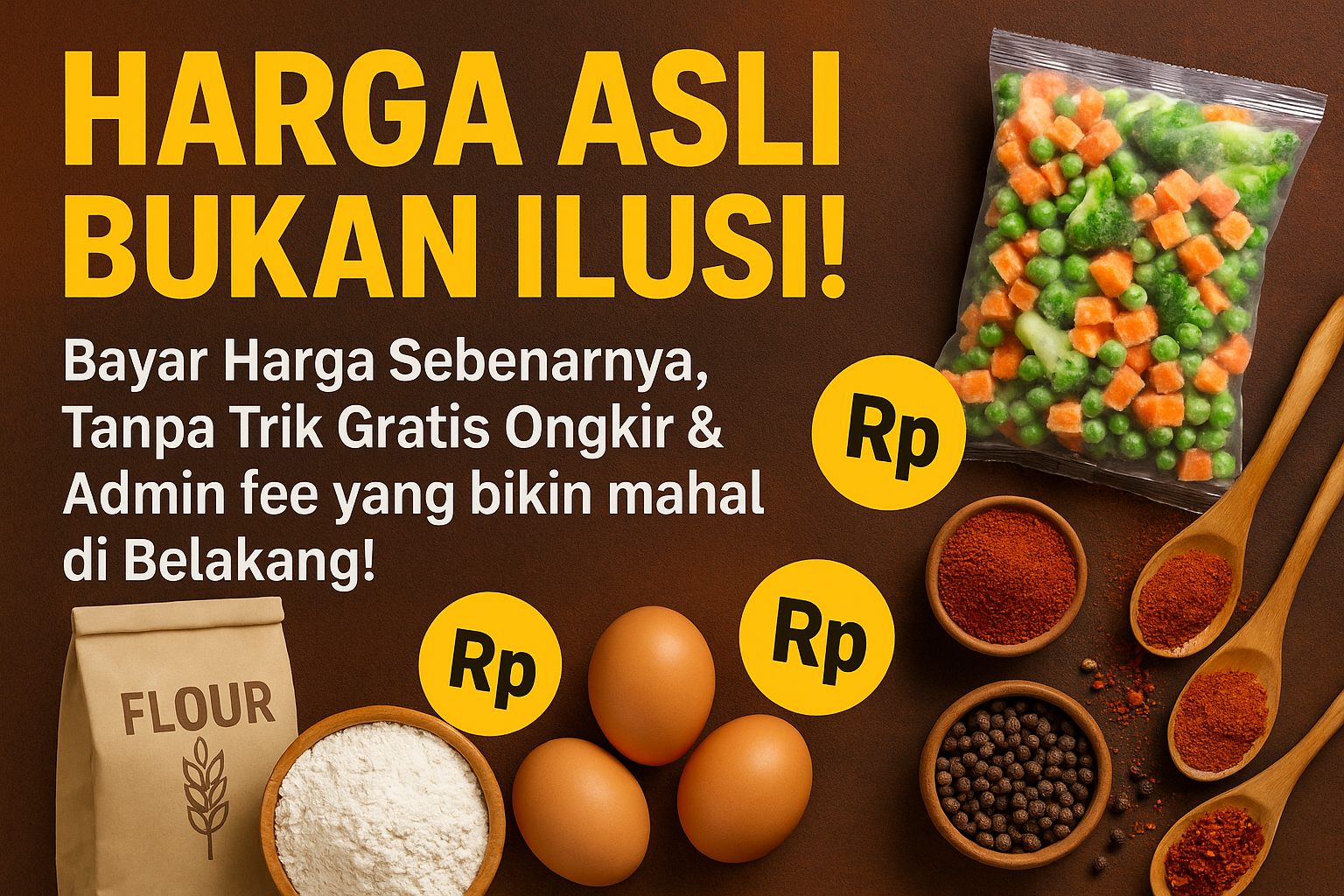 tulisan harga asli nya tidak muncul