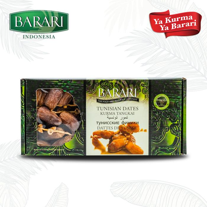 BARARI Deglet Nour Kurma Tunisia Tangkai 500gr Premium Dates High Quality Tekstur Kering dan Lembut