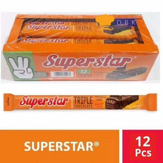 Biskuit Wafer superstar Long 20pcs triple chocolate bin