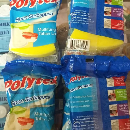 POLYTEX SPON 1pcs multifungsi awet cuci piring sabut spon kuning saja