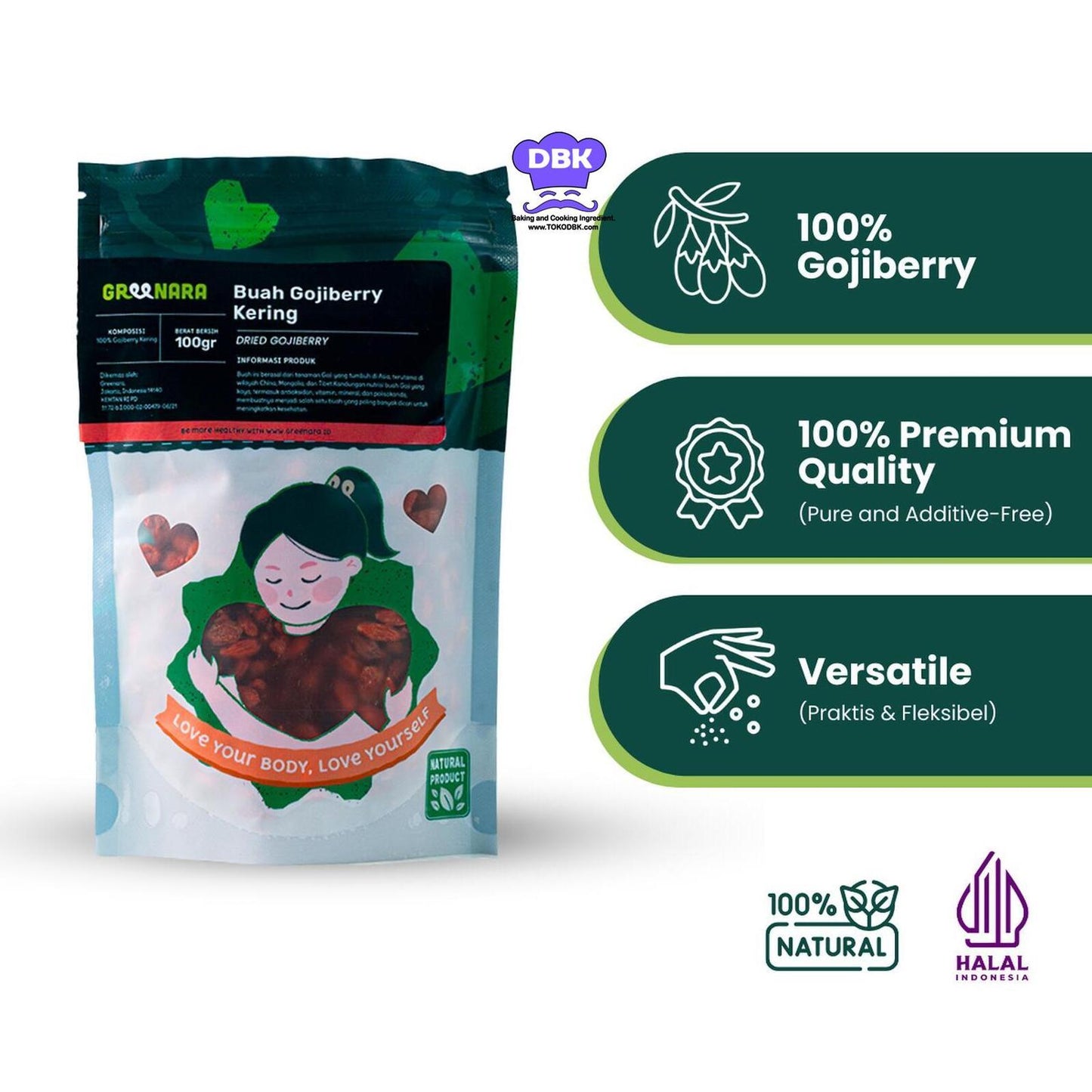 Greenara Gojiberry Kering 100gr goji berry buah wolfberry KICHE / KI CHI / kici kauki