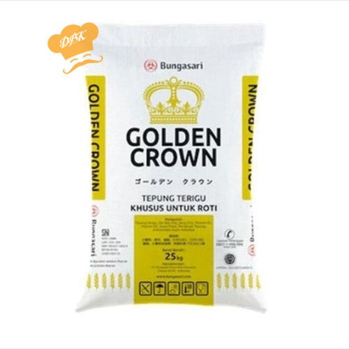 tepung terigu Golden Crown 1kg / 25kg protein tinggi untuk roti mie
