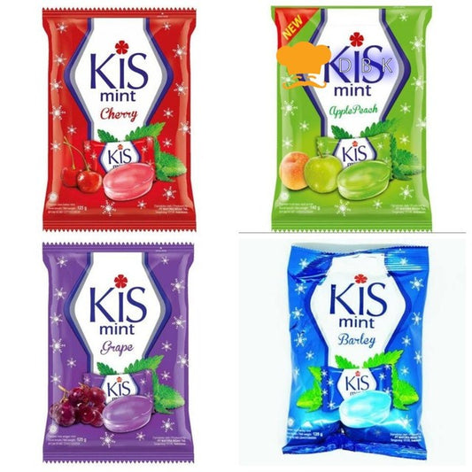 Permen Kis Kiss Cherry Barley Mint Grape Apple Isi 50 Butir bin