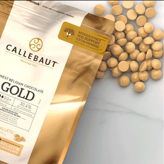Callet Callebaut GOLD 100gr Chocolate Couverture Caramel 30,4% Cokelat Coin