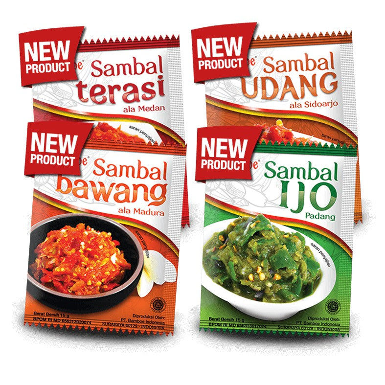 [PACK] BAMBOE sambal 10 x 15gr terasi medan bawang ijo udang