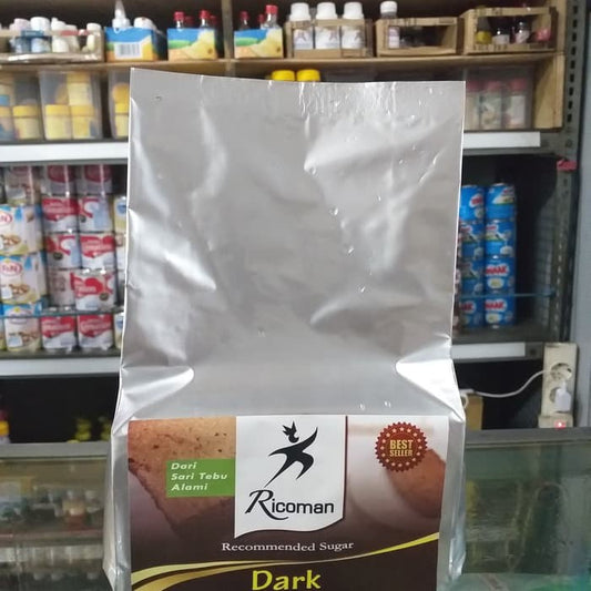 gula ricoman dark brown sugar 1kg strong taste utk kopi saus