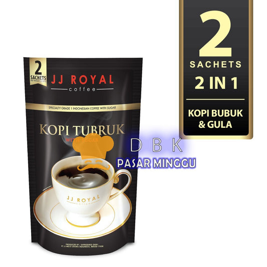 KOPI JJ Royal Tubruk kopi bubuk 2 in 1 (with sugar) sachet isi 2