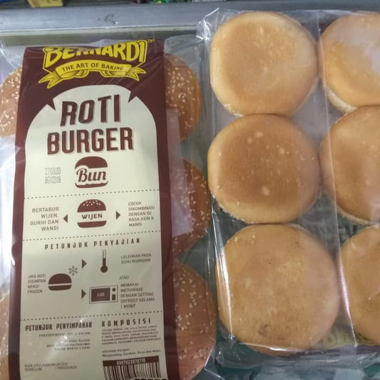 ROTI BURGER DENGAN WIJEN ISI 6PCS BERNARDI ROTI ISI 6 PCS