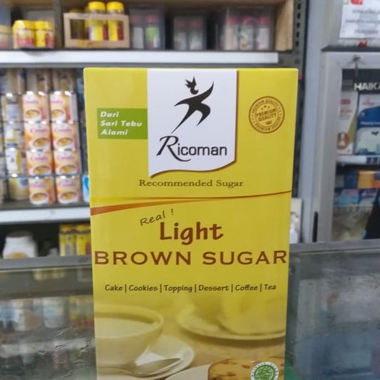 gula ricoman light brown sugar 500gr soft untuk bakery dan minuman