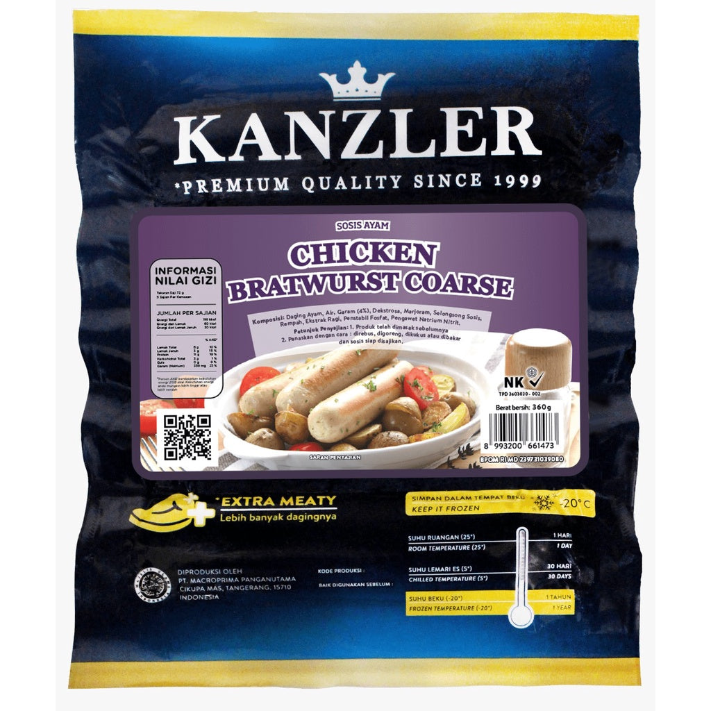 Kanzler Chicken Bratwurst Coarse 360gr