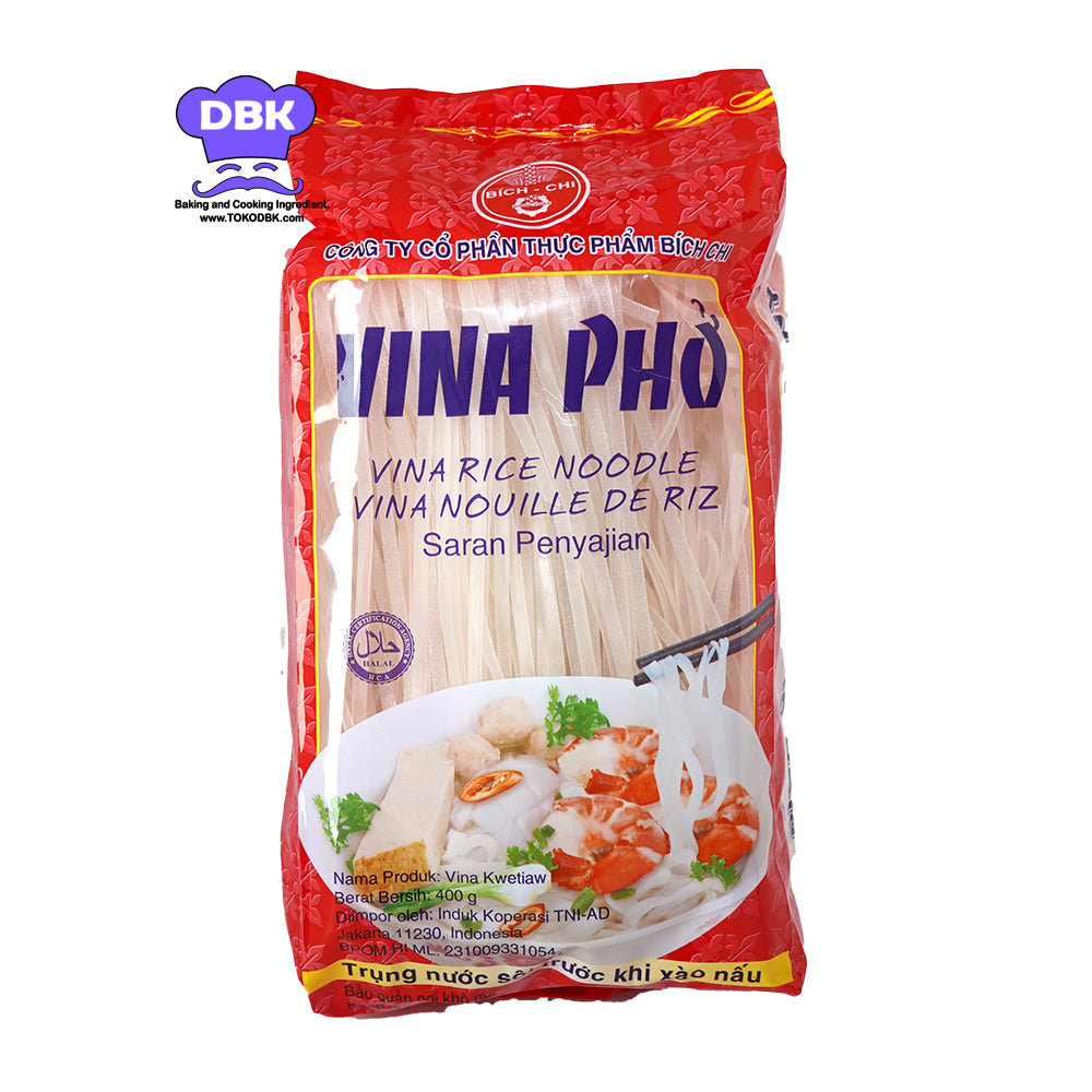 Vina Pho Rice Noodle Mie Beras Vietnam 400g Bich Chi kwetiau kwetiaw tipis bihun lebar Halal