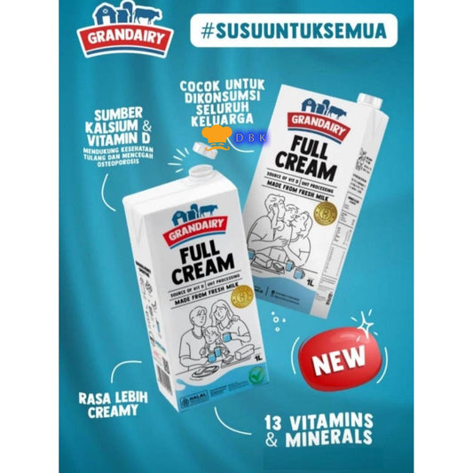 Susu Grandairy UHT Full Cream Milk 1liter Freshmilk