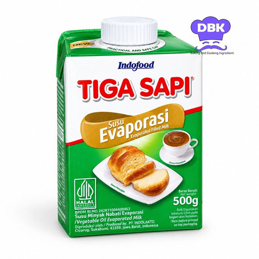 Susu Evaporasi Tiga Sapi 500g Praktis Tutup Ulir