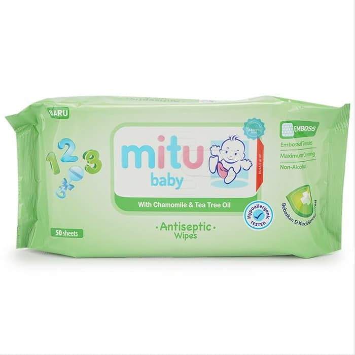 Tissue Basah MITU antiseptic Wipes 50s Tisu basah
