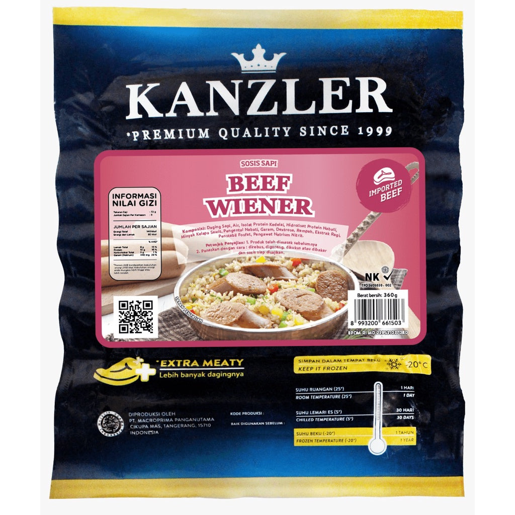 Kanzler Beef Wiener Sausage 360gr
