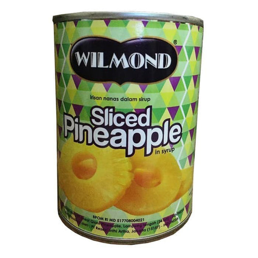 Wilmond nanas Sliced Pineapple In Syrup Canned Buah nanas Kaleng 567g
