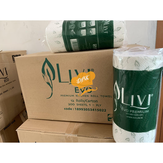 Tissue LIVI EVO Premium Kitchen Roll Towel 200s (Tisu Dapur)