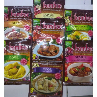bumbu masak BAMBOE aneka bumbu kental gula rawon kare rendang semur